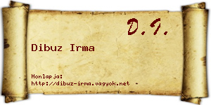 Dibuz Irma névjegykártya